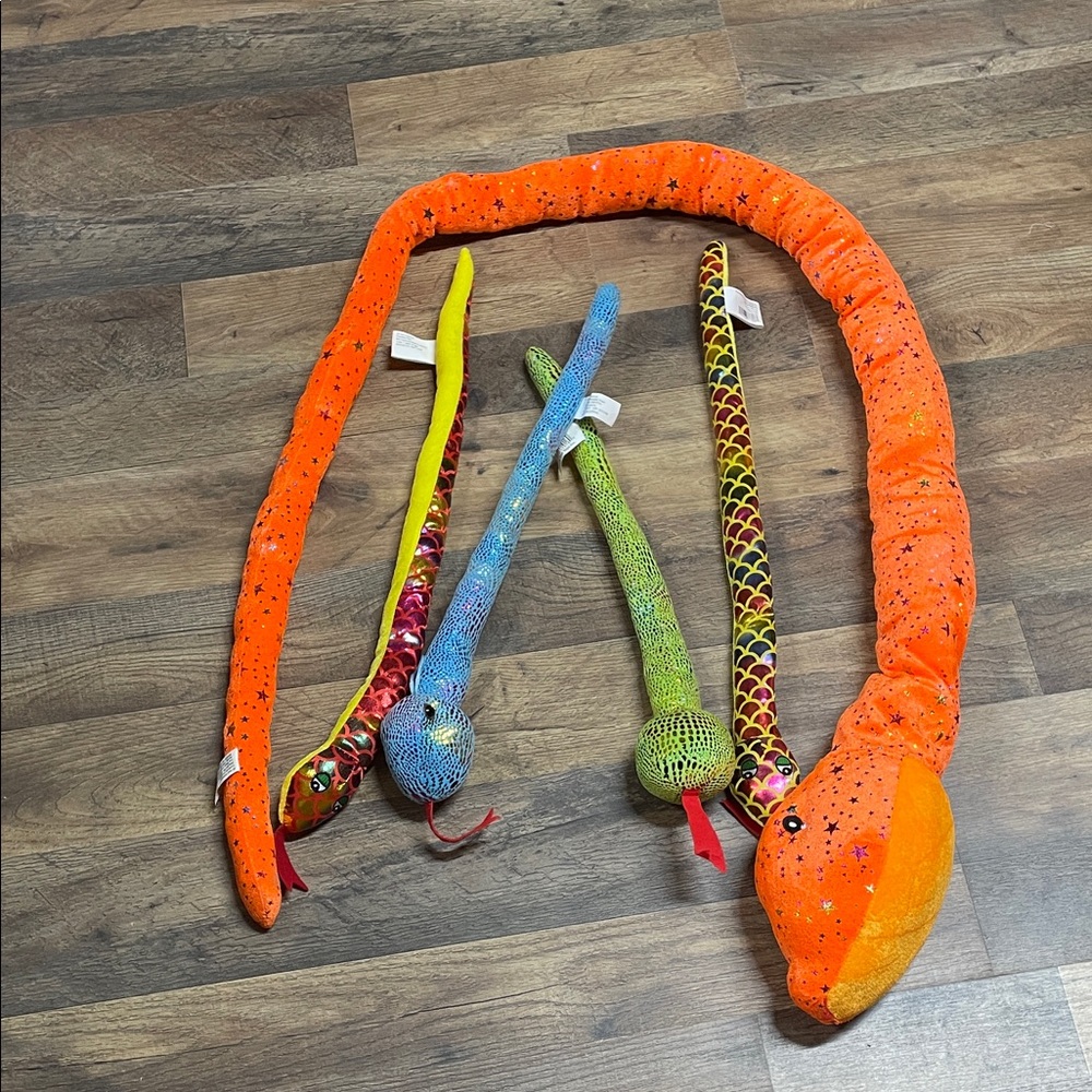 Plush Orange Snake Stuffed Animal - Soft Kids Toy
